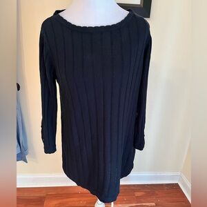 Soft Surroundings‎ Navy Blue Cashmere Blend Sweater